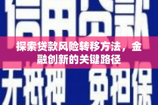南溪探索贷款风险转移方法，金融创新的关键路径