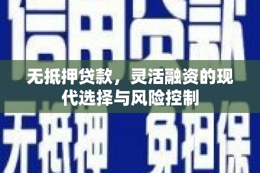 南溪无抵押贷款，灵活融资的现代选择与风险控制