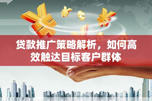 南溪贷款推广策略解析，如何高效触达目标客户群体