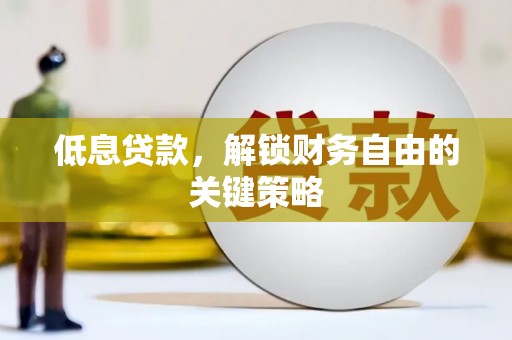 南溪低息贷款，解锁财务自由的关键策略