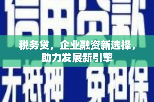南溪税务贷，企业融资新选择，助力发展新引擎