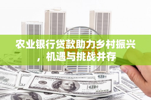 南溪农业银行贷款助力乡村振兴，机遇与挑战并存