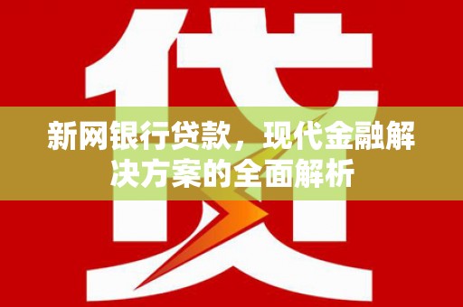 南溪新网银行贷款，现代金融解决方案的全面解析