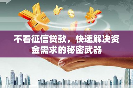 南溪不看征信贷款，快速解决资金需求的秘密武器