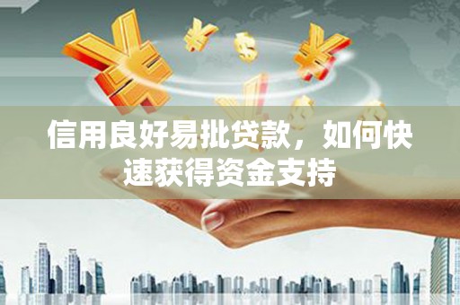 南溪信用良好易批贷款，如何快速获得资金支持
