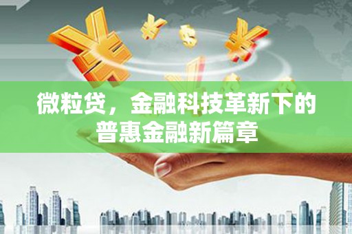 南溪微粒贷，金融科技革新下的普惠金融新篇章